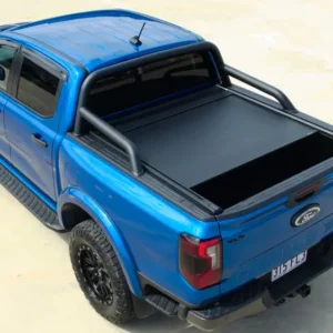 Blue Ford Ranger RA 2022 with EGR RollTrac roller cover installed, viewed from above.