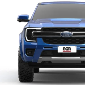 Front view of Ford Ranger 2022 with EGR smooth color-matched fender flares.