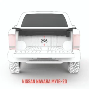 Nissan Navara MY16–20 tub clearance measurement with EGR RollTrac electric roller cover