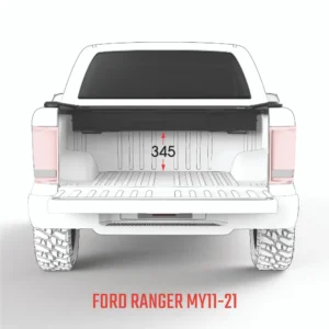 Ford Ranger MY11–21 tub clearance specifications with 345mm measurement