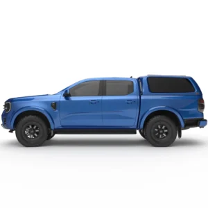 EGR GEN3 Canopy on Ford Ranger RA (2022+) – Rear View Side profile of Ford Ranger RA (2022+) with EGR GEN3 canopy in blue.