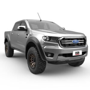 Ford Ranger PX with matte black EGR fender flares and off-road tires.