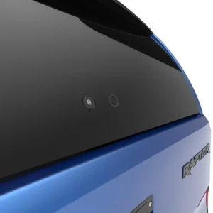 Close-up of the EGR GEN3 Canopy rear window with central locking buttons on a Ford Ranger Raptor.