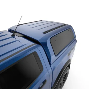 Top view of Ford Ranger Raptor with EGR GEN3 Canopy featuring roof rails and frameless side windows.