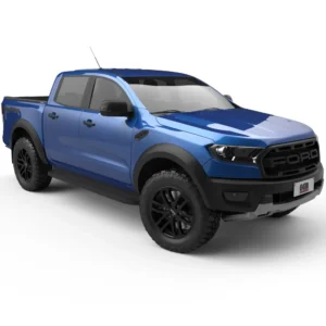 Ford Ranger Raptor 2018 with Rolltrac Manual Gen 3 bed cover, front right three-quarter view