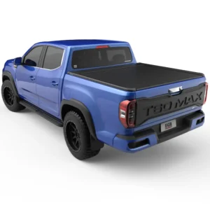 LDV T60 Max 2022 EGR Fender Flares – Rugged Matte Black LDV T60 Max 2022 with EGR matte black fender flares and hard tonneau cover