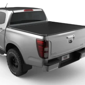 Mazda BT-50 rear angle with EGR RollTrac electric tonneau cover closed