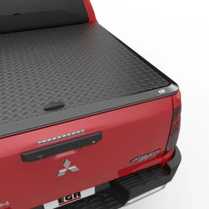 Close-up of EGR Load Shield hard tonneau cover on Mitsubishi Triton