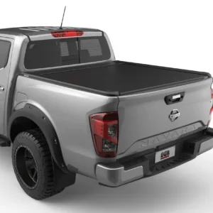 Nissan Navara MY21-Onwards with EGR RollTrac Electric Tonneau Cover Rear view of Nissan Navara 2021 with EGR RollTrac electric tonneau cover closed