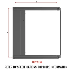 EGR RollTrac electric tonneau cover top view dimensions diagram