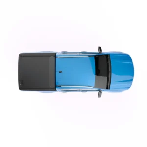 Top view of a blue Volkswagen Amarok with EGR RollTrac Manual roller cover
