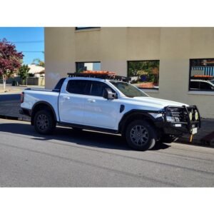 White Ford Next-Gen Ranger RA 2022+ with accessories parked on street