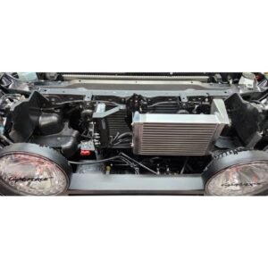 HPD Heat Exchanger installation view on Toyota Landcruiser 300 Series front end