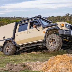 Toyota LandCruiser fitted with Method Race Wheels 312 Bronze off-roading on rugged terrain