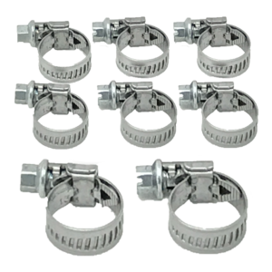 Stainless steel hose clamps for Ford Ranger PX dual transmission cooler lines