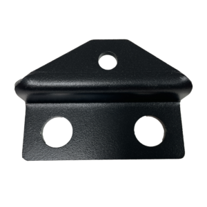 Black steel triangular mounting bracket piece for Ford Ranger Next Gen 3.0L V6 Diesel 10 Speed transmission cooler kit.