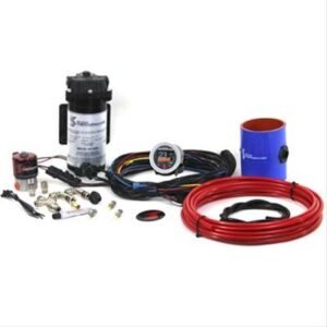 Snow Performance Stage 2 Boost Cooler Water-Methanol Injection Kit with wiring, hoses, pump, and gauge