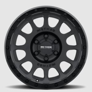 Method Race Wheels 305 NV matte black 12-window off-road wheel front view