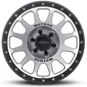 Method Race Wheels 305 NV machined silver face with matte black lip and beadlock-style rivets