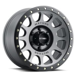 Method Race Wheels 305 NV machined face with matte black lip off-road wheel with 12-window design