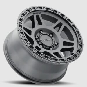 Method Race Wheels 312 Matte Black alloy wheel angled view showing deep barrel and simulated beadlock lip
