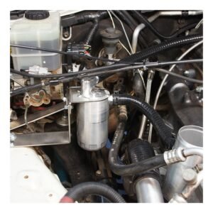HPD catch can installed on Toyota Landcruiser 100 Series 1HZ engine bay
