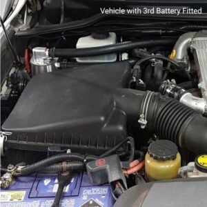 Toyota Landcruiser 200 Series V8 HPD Catch Can installed in engine bay with third battery setup