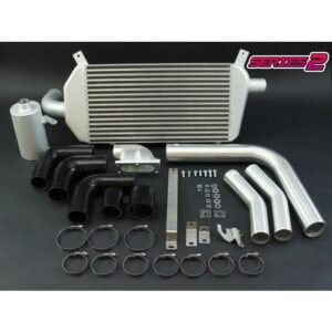 HPD Series 2 front-mount intercooler kit with piping, hoses, clamps, and accessories