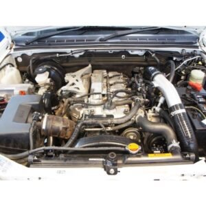 Toyota Land Cruiser 1VD-FTV V8 turbo-diesel engine bay with aftermarket performance upgrades