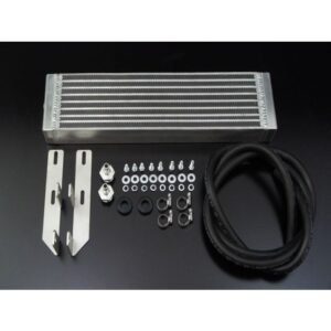 HPD transmission cooler kit with core, hoses, brackets, fittings, and hardware