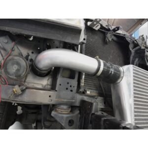 Aluminium intercooler piping installation with silicone hose connection