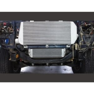 Toyota Landcruiser 100 Series 1HZ Transcooler Kit installed with front-mount intercooler for maximum cooling efficiency