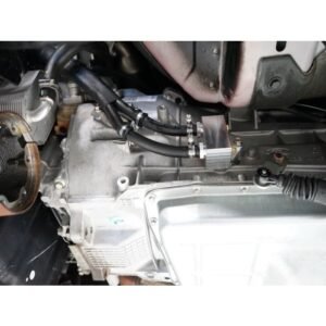 Ford Ranger PX 3.2L Transcooler Kit – Complete Set Ford Ranger PX 3.2L Transcooler Kit transmission line connections installed.