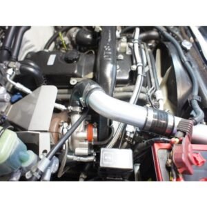 Toyota Hilux 5L/LE engine bay with HPD intercooler piping installed