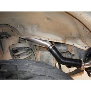 Toyota Landcruiser 70 Series 1HD-FTE HPD intercooler piping routed through wheel arch