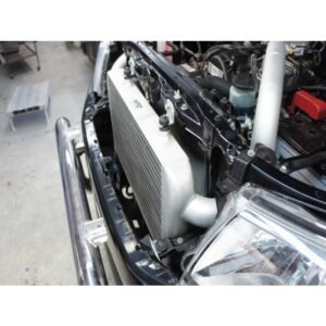 Side view of HPD Series 2 Front Mount Intercooler installed on Toyota Hilux N70 3.0L D4D