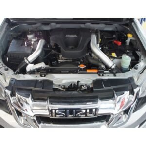 Isuzu D-Max engine bay with upgraded front mount intercooler and aluminium piping