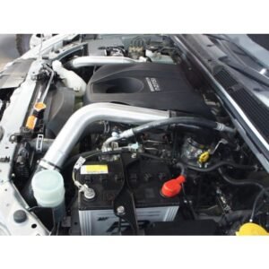 Isuzu D-Max engine bay with front mount intercooler piping upgrade