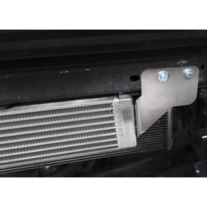 Close-up of HPD transmission cooler mounted with bracket on Ford Ranger Raptor PX3 Everest 2.0L Bi-Turbo