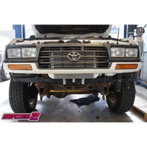 Toyota LandCruiser 80 Series 1HZ front view with Series 2 turbocharger kit installed