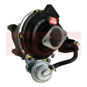 Angled compressor housing view of GCG TDX RHF4-VN4 Turbo Upgrade for Nissan Navara D22 YD25 Thai 14411-VM01A