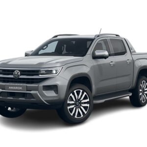 Volkswagen Amarok 2023 model in silver color, front and side view