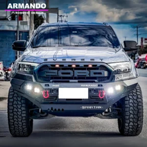 Front view of Ford Everest 2018–2022 fitted with Spartan Bull Bar by Armando Robotic Design