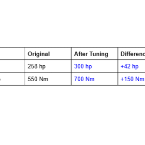 Mercedes-Benz X350d tuning results showing 300 hp and 700 Nm after performance upgrade