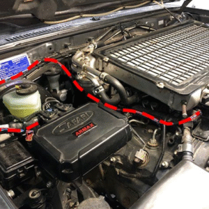Safari ARMAX Snorkel air intake system installed in Toyota Land Cruiser 79 Series engine bay
