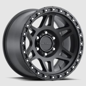 Method Race Wheels 312-HD Matte Black off-road wheel angled view with simulated beadlock lip
