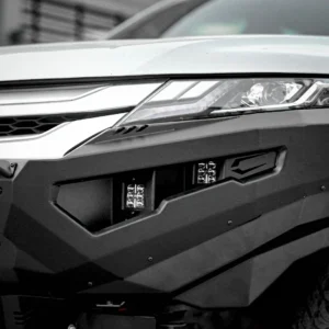 Close-up of Spartan bull bar with integrated LED lights on Mitsubishi Triton MR 2019–2023