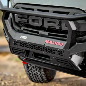Close-up of Spartan Hoop Bull Bar by Armando 4x4 on Ford Ranger PXIII