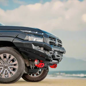 Close-up of Prime Series Bull Bar on Mitsubishi Triton MV 2024 parked by the beach