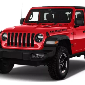 Red Jeep Wrangler Rubicon 4x4 off-road SUV